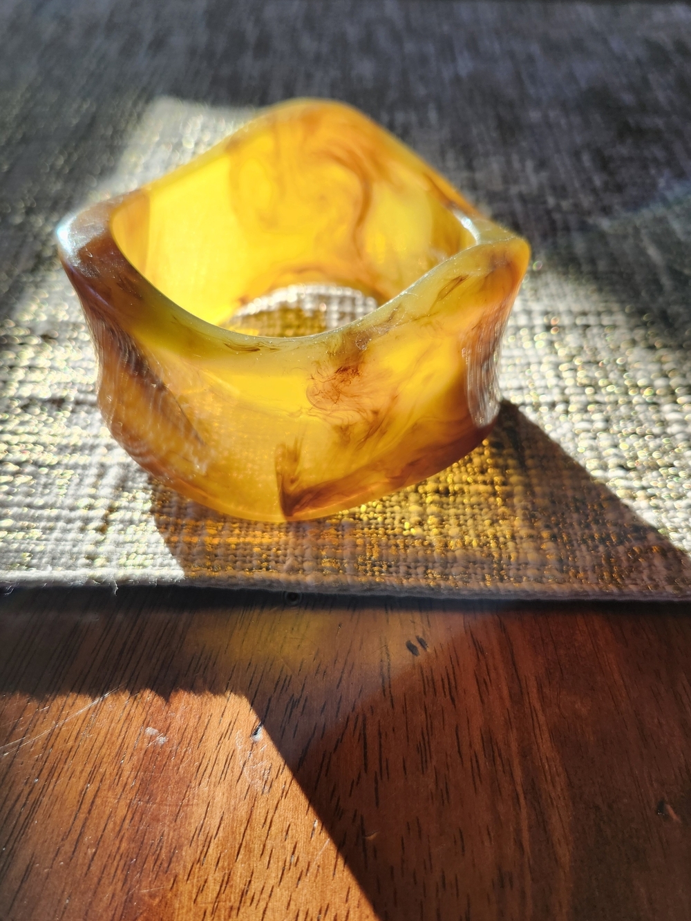 Amber Swirl Resin Statement Bangle - Women Jewelry